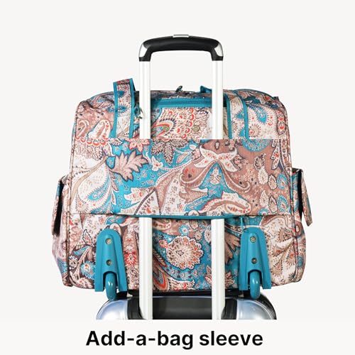 Olympia U.S.A. Deluxe Lightweight Rolling Overnighter Case Overnight Laptop Bag Weekender Travel Carry-On Suitcase Luggage with Wheels and Adjustable Push-Down Handle