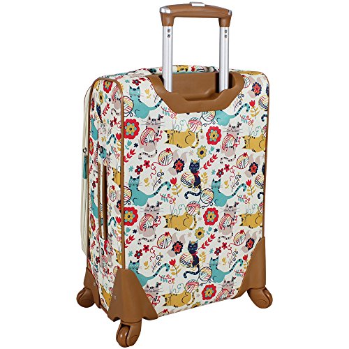 Lily Bloom Design Pattern Carry On Luggage with Spinner Wheels Expandable 20 Inch Suitcase (Furry Friends)