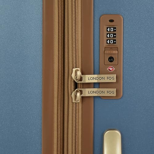 London Fog Southbridge 20 Inch Carry On Expandable Spinner HS, Slate Blue