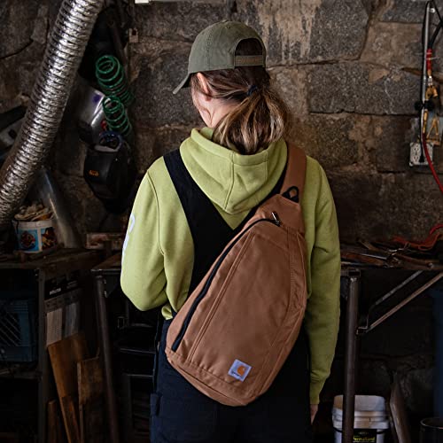 Carhartt Durable Sling Bag, Crossbody Backpack with Side Release Buckle, Tablet Sleeve and Adjustable Strap, Black
