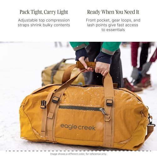 Eagle Creek No Matter What Duffel Bag - Eco Friendly Duffel for Sustainable Travel - Adjustable Shoulder Strap - Multiple Carry Options - Easy to Store - Smoke - 110L