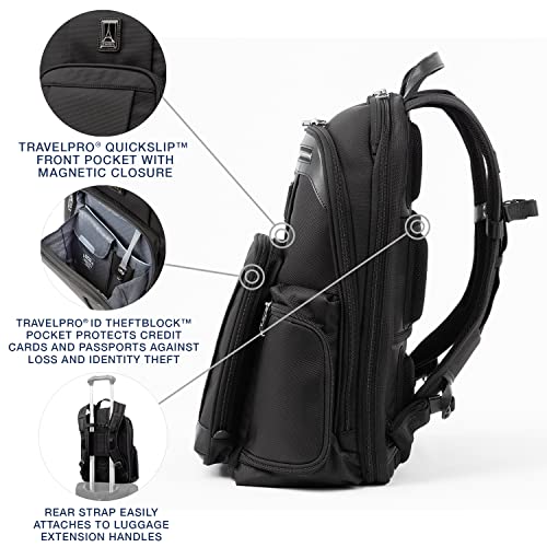 Travelpro Platinum Elite Business Laptop Backpack, Fits up to 17.5 Inch Laptop, Work, Travel, Men and Women, Shadow Black