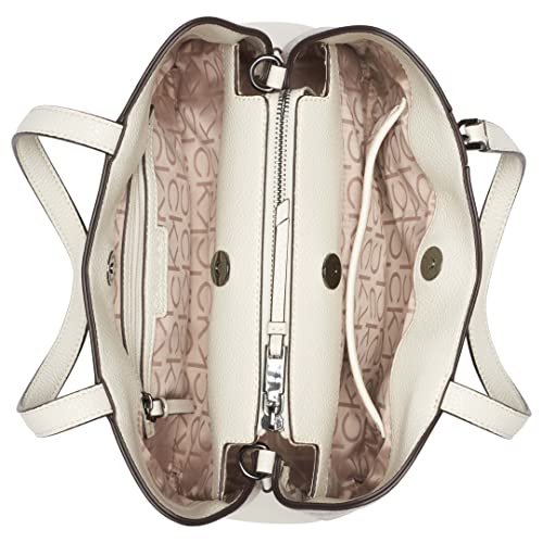 Calvin Klein Adeline Triple Compartment Satchel, Almond/Taupe/Cherub White