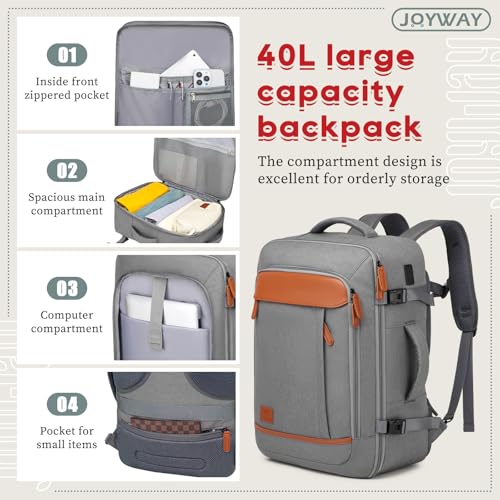 Joyway Expandable Carry on Luggage Sets Airline Approved, Lightweight Hard Shell 20 Inch Carry-on Suitcase with Spinner Wheels