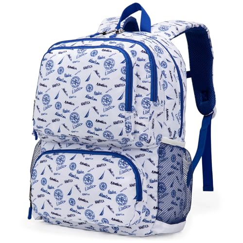 Nautica Kids Backpack for School | Kindergarten Elementary Kids Backpack | 17" Tall | Varsity