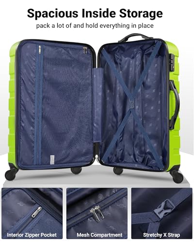Suitour Luggage set 3 piece,Hardside Lightweight Suitcase Set with Spinner Wheel TSA Lock,20 24 28 inch Travel Suitcase