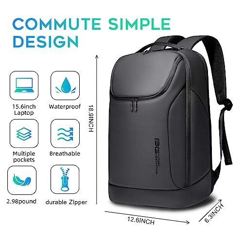 BANGE Business Smart Backpack Waterproof fit 15.6 Inch Laptop Backpack with USB Charging Port,Travel Durable Backpack, Black（no Usb）, L, Travel Backpacks