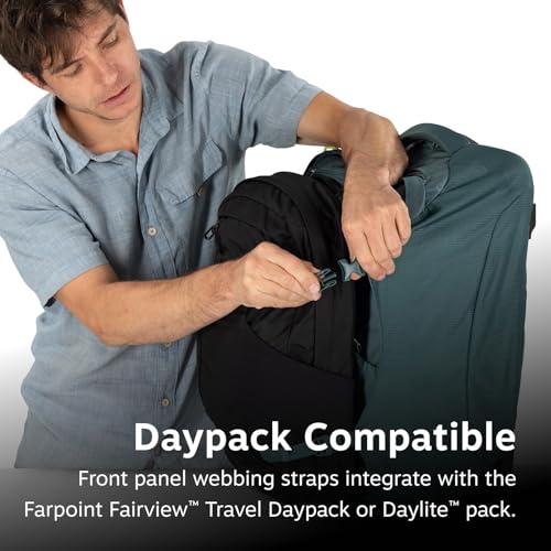 Osprey Farpoint Fairview 36L Wheeled Travel Pack - Carry On Luggage with Wheels - Rolling Backpack Travel Bag, Black