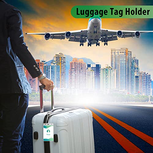 Zonon 200 Pack Clear Luggage Tags Bulk Bag Tag Badge Holder for Suitcases Waterproof Zip Identification ID Card Holder with Clear Loop Straps Business Travel and Office Supplies (10 Mil)