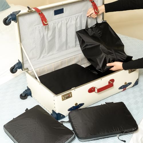 BAGAIL 6 Set Ultralight Compression Packing Cubes Packing Organizer for Travel Accessories Luggage Suitcase Backpack(70D Black)
