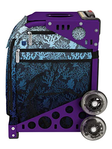 ZUCA Blue Reef Deep Sea Sport Insert Bag and Purple Frame with Flashing Wheels