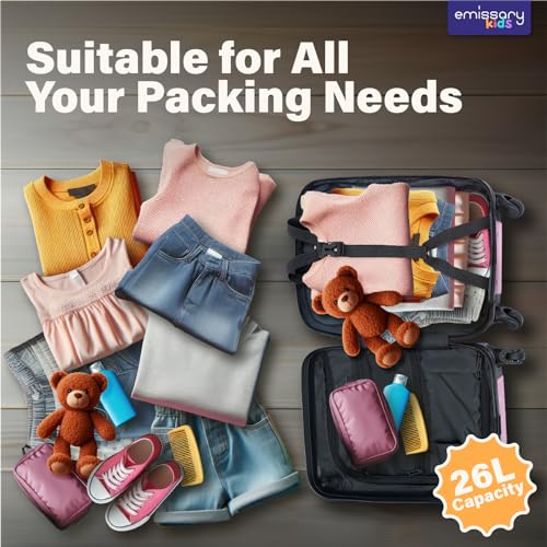 emissary Kids Suitcase for girls, 16" Hardside Unicorn Kids Luggage Set with Spinner Wheels and Backpack, Children Carry on Girls Suitcase Toddler Travel Rolling Luggage Gifts Airline Approved
