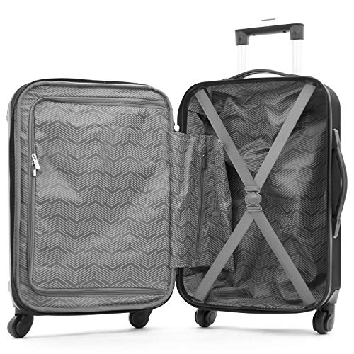 Travelers Club Midtown Hardside 4-Piece Luggage Travel Set, Black