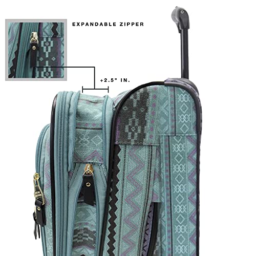 Steve Madden Designer Luggage Collection - 3 Piece Softside Expandable Lightweight Spinner Suitcase Set - Travel Set Includes an Under Seat Bag, 20-Inch Carry on and 28-Inch Checked Suitcase, Legends