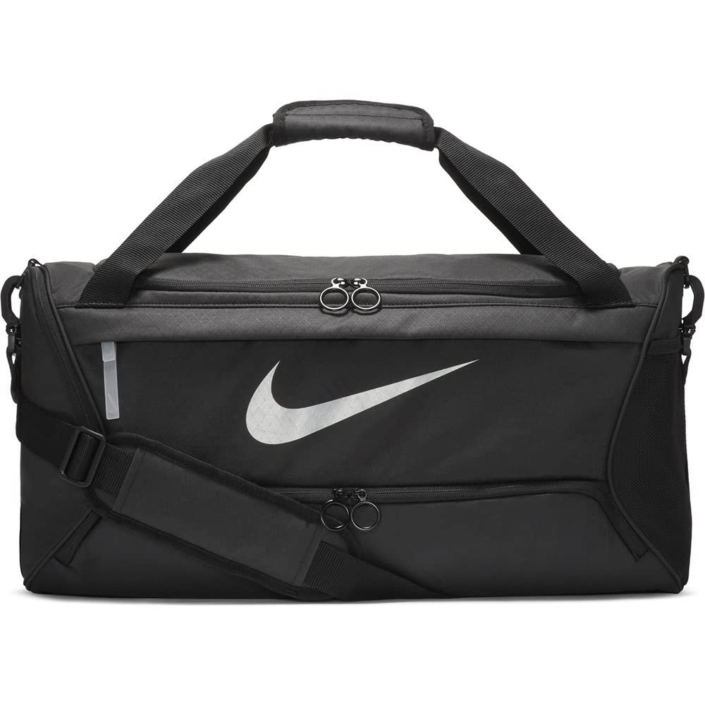Nike Brasilia Training Medium Duffle Bag (Black/Black/Silver, Medium)