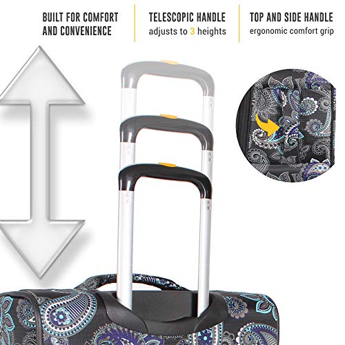 LUCAS Designer Luggage Collection - Expandable 24 Inch Softside Bag - Durable Mid-sized Ultra Lightweight Checked Suitcase with 4-Rolling Spinner Wheels (Diva)
