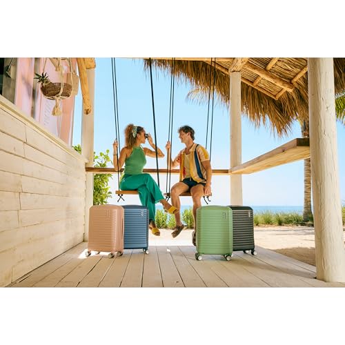 American Tourister Stratum 3.0 Carry-On Spinner, Airline Approved, Durable Hardside Luggage, Expands 1.5", RightHeight™ Adjustable Handle, Surreal Green