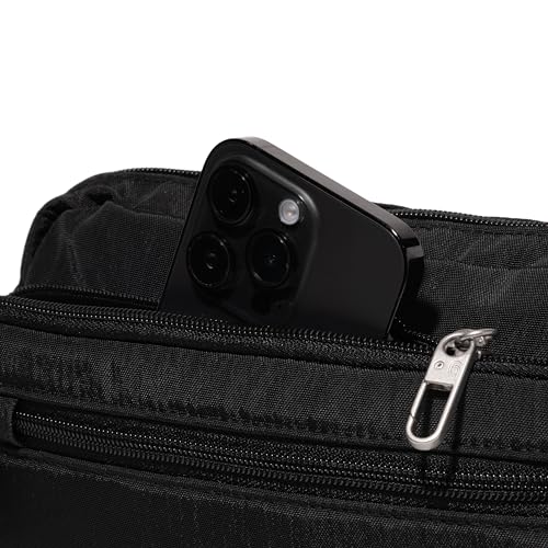 Baggallini Securtex Anti-theft Belt Bag 8.8"x5.5" Crossbody Fanny Pack for Women RFID Wallet Locking Zipper Travel Purse