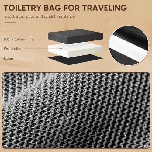 BagUrshion Toiletry Bag for Men,Mens Travel Toiletry Organizer,Men's Travel Essentials,Water Resistant Shaving Bag for Toiletries Accessories -Black