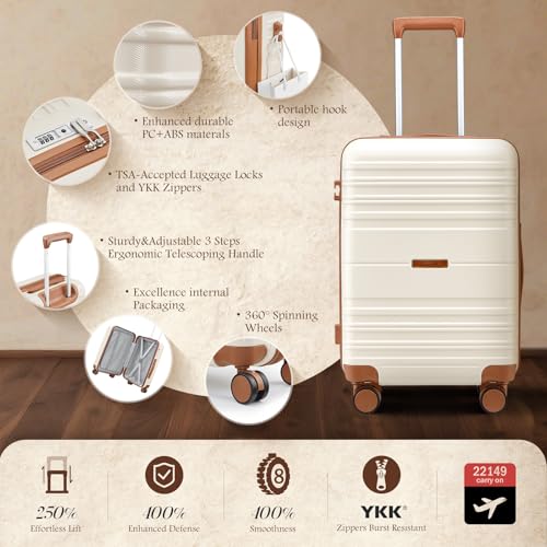CASELLY Luggage Sets with spinner wheels, PC+ABS Hard Shell Travel Luggage,Lightweight Carry-on suitcases with TSA Lock,YKK Zippers with Fathers Day Gift for Dad Men Him Husband