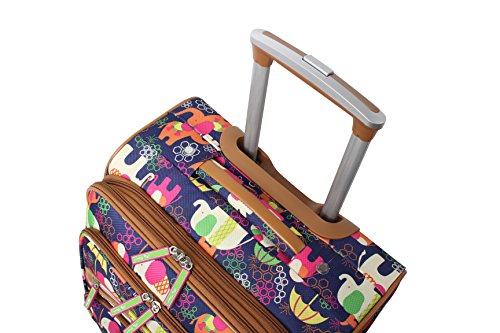 Lily Bloom Design Pattern 28" Luggage Softside Expandable With Double Spinner Wheels, Large Lightweight Suitcase Checked Bag For Women