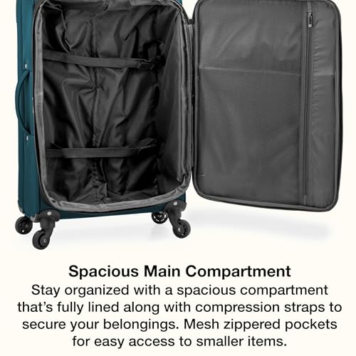 U.S. Traveler Anzio Softside Expandable Luggage with Spinner Wheels, Teal, 2-Piece Set (22/30)