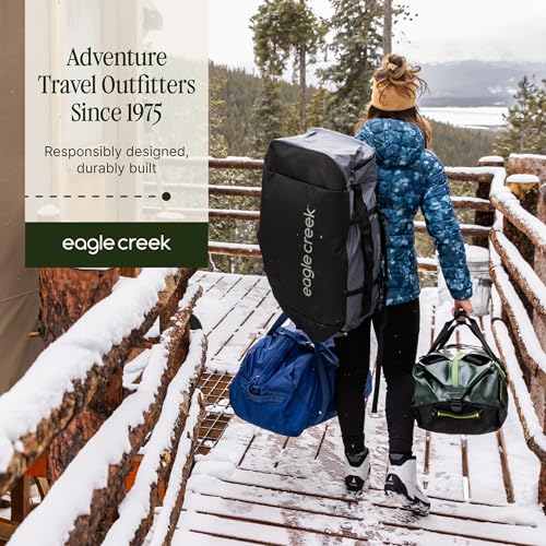 Eagle Creek Cargo Hauler Wheeled Duffel - Durable Duffel Bag for Travel - Easy Access Compartment - Deployable Backpack Straps - Lockable Zipper Opening - Duck Green - 110L