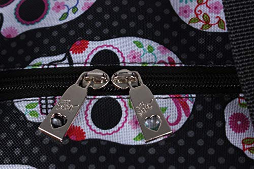 Betsey Johnson Designer Carry On Luggage Collection - Lightweight Pattern 22 Inch Duffel Bag- Weekender Overnight Business Travel Suitcase with 2- Rolling Spinner Wheels (Skull Party)