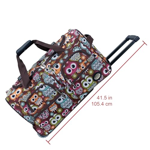 Rockland 22" Polyester Rolling Duffel Bag, Owl