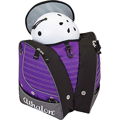 Athalon Tri-Athalon Kids Boot Bag/Backpack for Skiing, Snowboarding, Holds Boots, Helmet, Goggles, Gloves, Lime/Gray, One Size