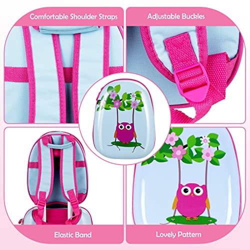 BABY JOY 2 PC Kids Luggage, 16" Toddlers Carry-on Suitcase & 12” Backpack Set, Children Travelling Case w/ 4 Casters & Retractable Handle, Lightweight Trolley Case for Boys & Girls (Deer)