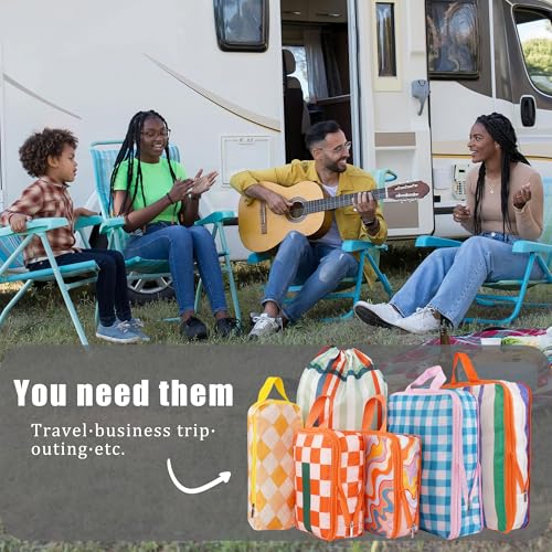 Xmzsdz 8 Pcs Compression Packing Cubes for Travel, Lightweight Waterproof Luggage Organizer Bags Set, Washable Packaging Cubes for Women Backpack Carry-On Suitcases
