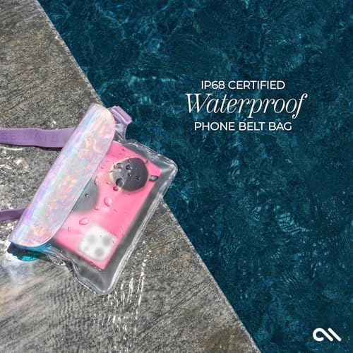 Case-Mate Soap Bubble IP68 Waterproof Phone Pouch/Case with Triple Seal Protection, Adjustable Strap - Waterproof Fanny Pack for iPhone 17 Pro Max/iPhone 16 Pro Max/15/14/S26/S25/Pixel 10 - Iridescent