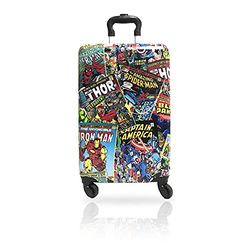 Fast Forward Marvel Comic Heroes Hard-Sided Tween Spinner Luggage, 20 Inches Carry-On Travel Trolley Marvel Suitcase for Kids