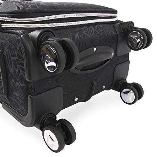 BEBE Carissa 21" Expandable Spinner Carry-on Carry-On Luggage, Bebe Tossed Black