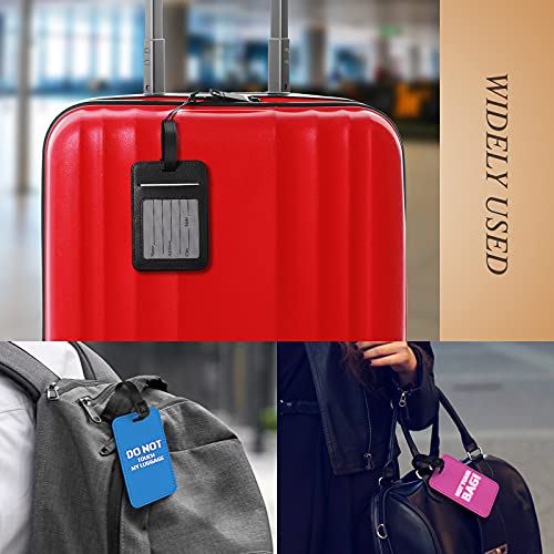 Frienda 16 Pieces Sublimation Luggage Tags Bulk PU Leather Name Label Blank Suitcase Heat Transfer Bag Card Business ID Card Holder Travel ID Tags for DIY Travel Suitcase Sports Bags Holder