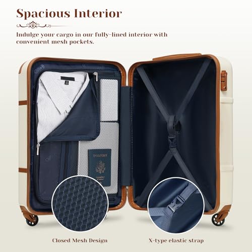 Coolife Luggage Set 6-Piece Suitcase Set Carry On Luggage PC Hardside Luggage TSA Lock Spinner Wheels Telescopic Handle