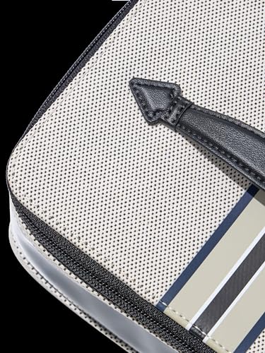 Paravel Cabana See-All Vanity Case | Made with Recycled Canvas Material & Vegan Leather | Premium See Through Travel Toiletry Bag | Regular, Domino Black