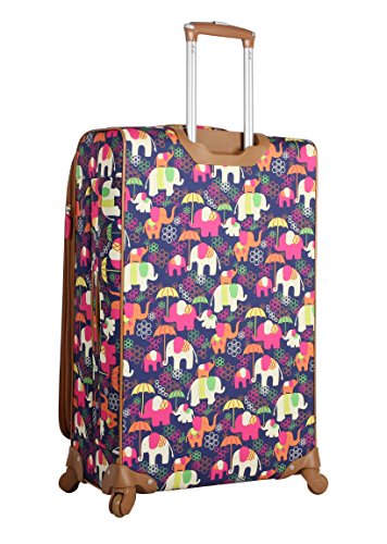 Lily Bloom Design Pattern 28" Luggage Softside Expandable With Double Spinner Wheels, Large Lightweight Suitcase Checked Bag For Women
