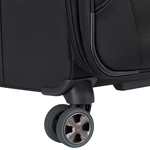 DELSEY PARIS Helium DLX Softside Expandable Luggage with Spinner Wheels, Black, Checked-Medium 25 Inch