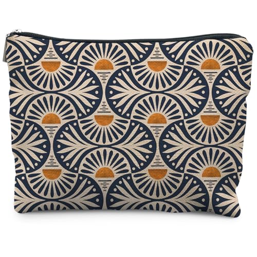 RYYCDOI Boho Makeup Bag Gifts for Women, Sunset Leaf Aesthetic Makeup Pouch