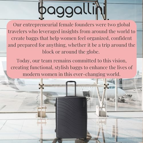 Baggallini Set Wave 26” 4 Wheel Hardside Luggage - Lightweight Suitcase with Wheels