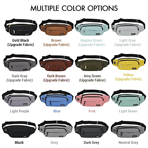 SINNO Large Fanny Pack for Men Women Cross Body Belt Bag with 4-Zipper Pockets Gifts for Running Sport Workout Hiking Travel Fashion Crossbody Waist Packs Phone Bag Purse Carrying All Phones