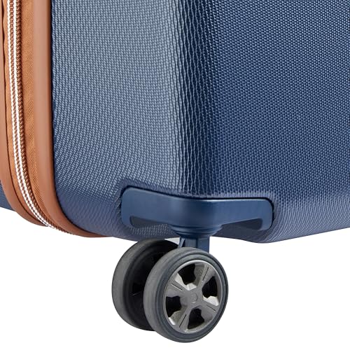 DELSEY PARIS Chatelet Air 2.0 Checked Suitcase 28 Inch Large, Hardside Polycarbonate Luggage, Dual-Density Spinner Wheels, TSA Lock, Navy Blue