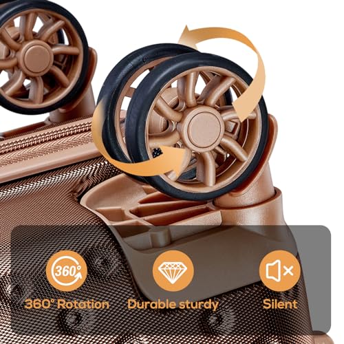 Joyway Luggage 20 Inch Carry On Luggage, Hard Shell Travel Carry On Suitcase Airline Approved,Lightweight Suitcases with Spinner Wheels(20-Inch, Brown)