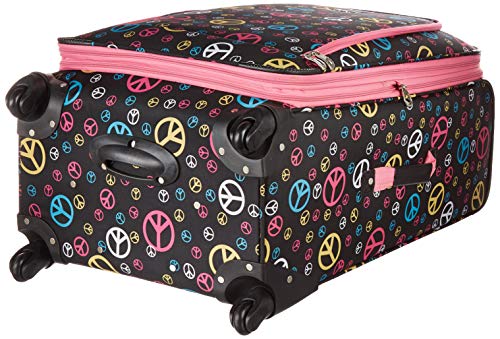 Rockland Fusion Softside Spinner Wheel Luggage, Peace, 3-Piece Set (20/24/28)