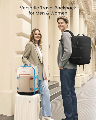 LOVEVOOK 40L Travel Backpack for Women & Men, Airline Approved Carry On Backpack with 3 Packing Cubes, TSA Personal Item Bag, Waterproof Weekender Overnight Backpack Fits 17" Laptop