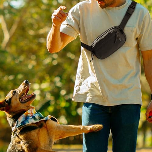 tomtoc 1.5L Sling Bag with RFID Blocking, Crossbody Bag Minimalist Chest Shoulder Pack for Men and Women, Water-resistant Lightweight Casual Waist Fanny Pack for Travel, Daily Use