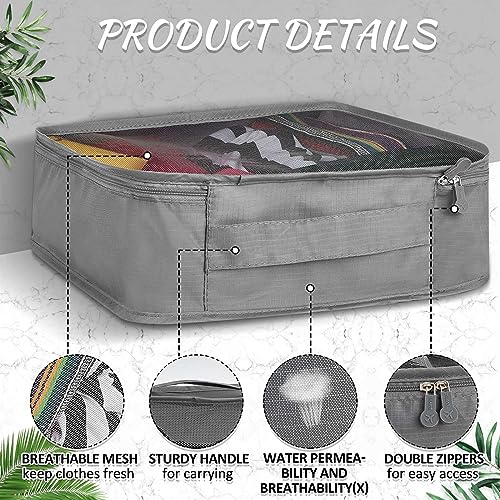 Silkfly 8 Pcs XL Packing Cube for Travel Luggage Organizer Suitcase High Capacity Large Packing Bag Bulk Reusable Mesh Travel Cube for Hiking Camping Accessory, 17.7 x 13 x 4.7 Inch (Gray)