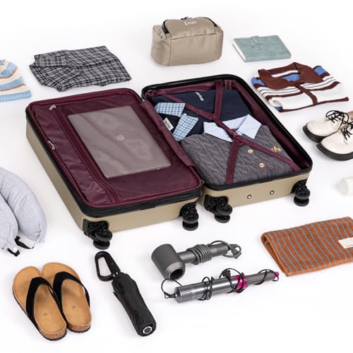 Eeeza Expandable Luggage Sets 5 Piece,Suitcases with Detachable Wheels,ABS Hard Case Luggage with TSA Lock Spinner Wheels,Carry On Luggage Set